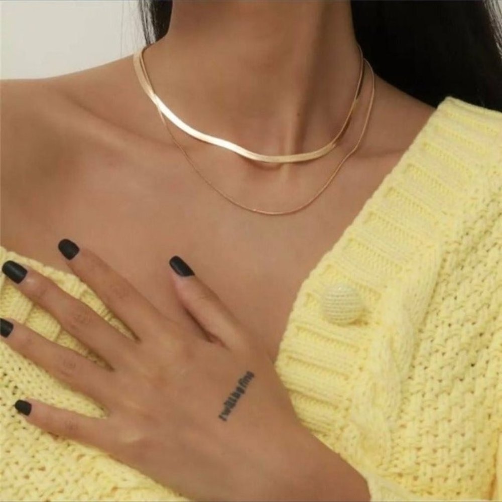 Gold plated Boho Double Layer Necklace